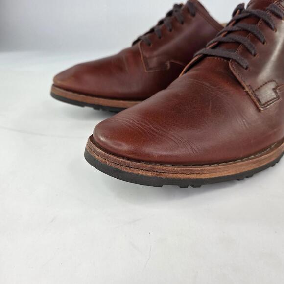 Timberland Bardstown Plain Toe Boot US 10 Brown Wood Leather Oxford Shoes
